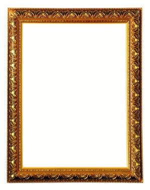 Gold color wooden photo frame clipart