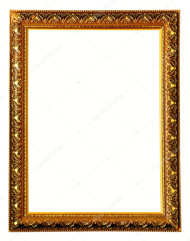 Gold color wooden photo frame