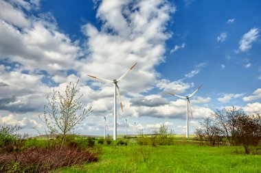 Country panorama with turbines clipart