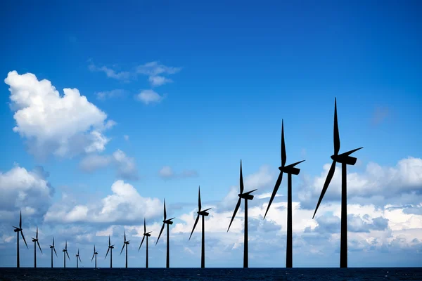 Long row of windmills — Stock Photo, Image