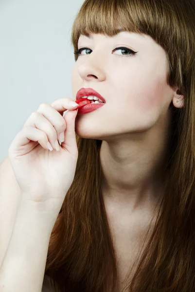 Woman with a candy — Stock Photo, Image