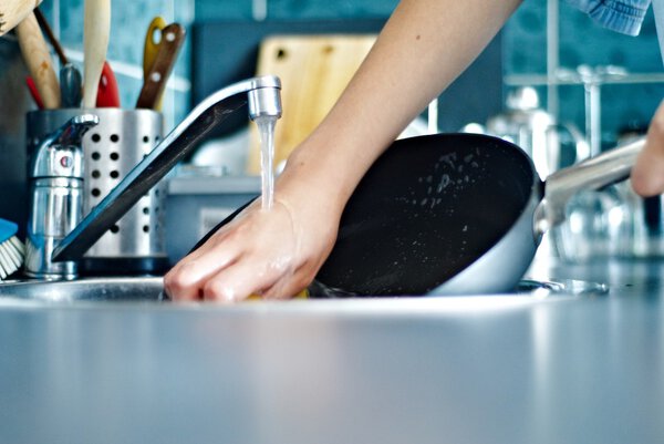 Washing dishes