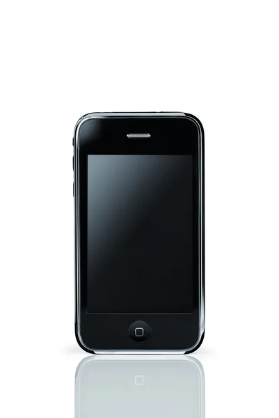 Zblízka pohled pěkný mobilní telefon na bílém pozadí — Stock fotografie