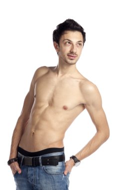 Topless male fashion model clipart