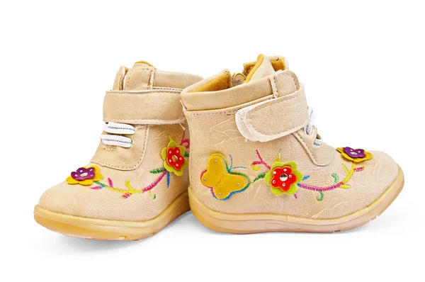 Beige Children's boots — Stock Photo, Image