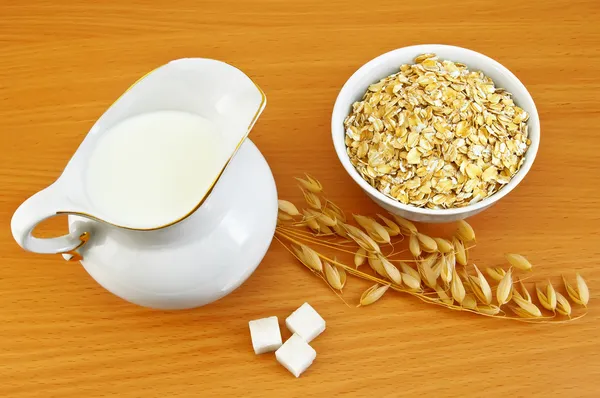 Bahan-bahan untuk oatmeal — Stok Foto