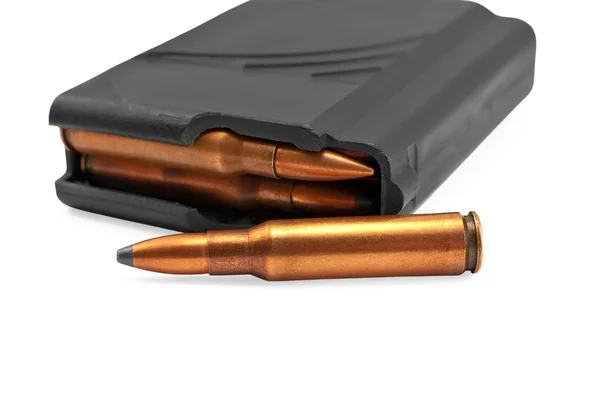 Munition für automatische Waffen mit Magazin — Stockfoto