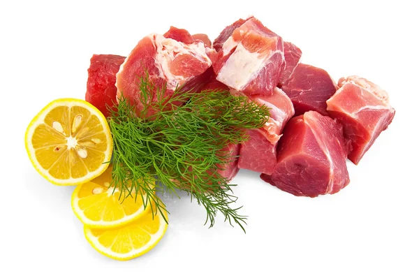 Pork with lemon and dill — Stock Photo, Image