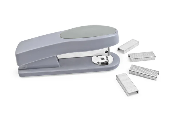 Gray stapler with staples — Stock Photo, Image