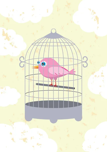Vogel in een kooi — Stockvector