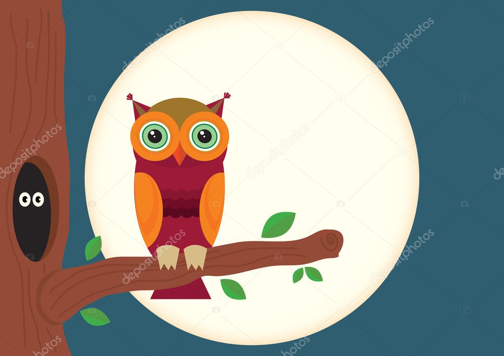 A vector cartoon Owl