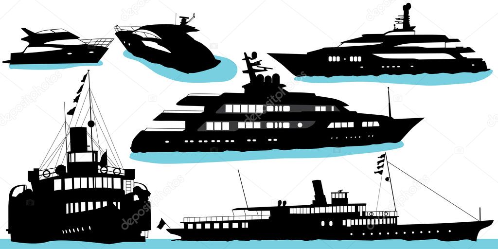 Motor yacht vector