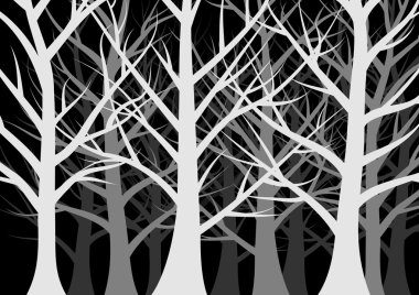 Dark forest full of trees clipart