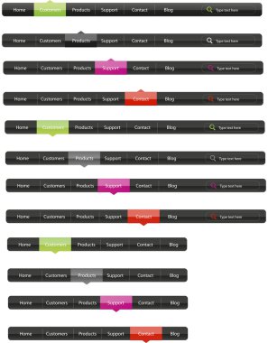 Navigation menus clipart