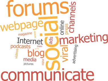 Word cloud social marketing clipart