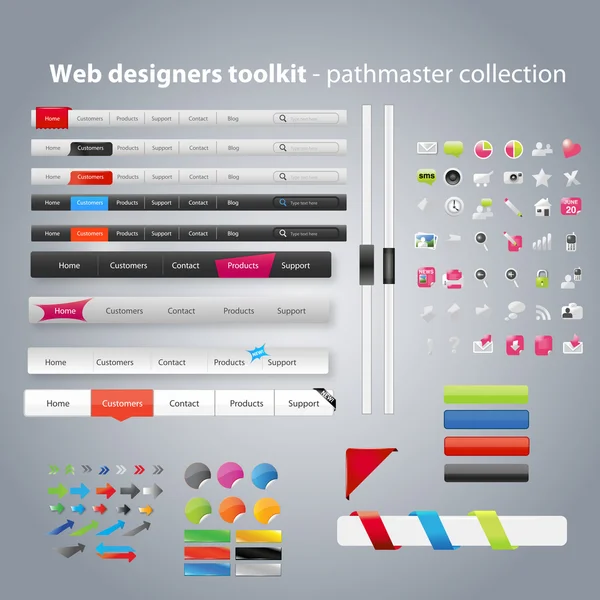 Web designers kit de ferramentas - coleção pathmaster — Vetor de Stock