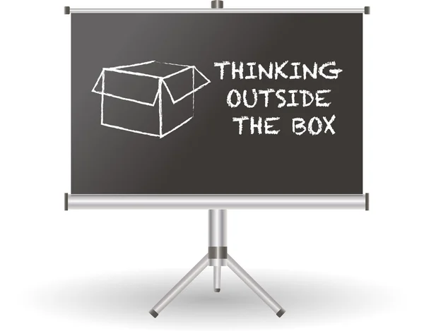 Gondolkodó kívül a doboz — Stock Vector