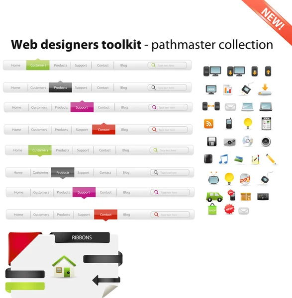 Webové designéry toolkit - kolekce pathmaster Stock Ilustrace