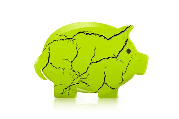Cracked piggy bank — Stock Photo, Image