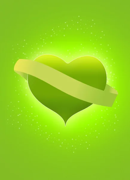 Groene hart - uw eigen tekst toevoegen — Stockfoto