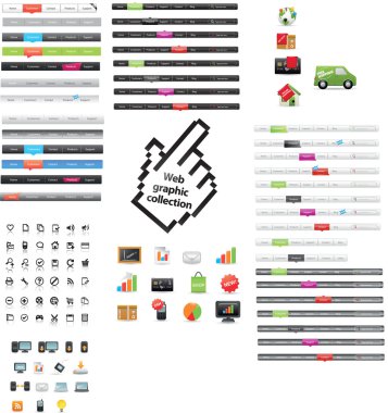 Large web graphic collection clipart