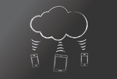 Blackboard - cloud computing clipart