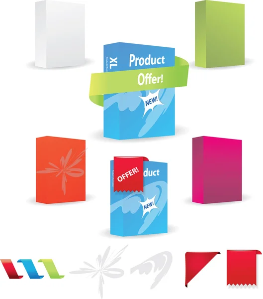 Product box design set — Stock Vector