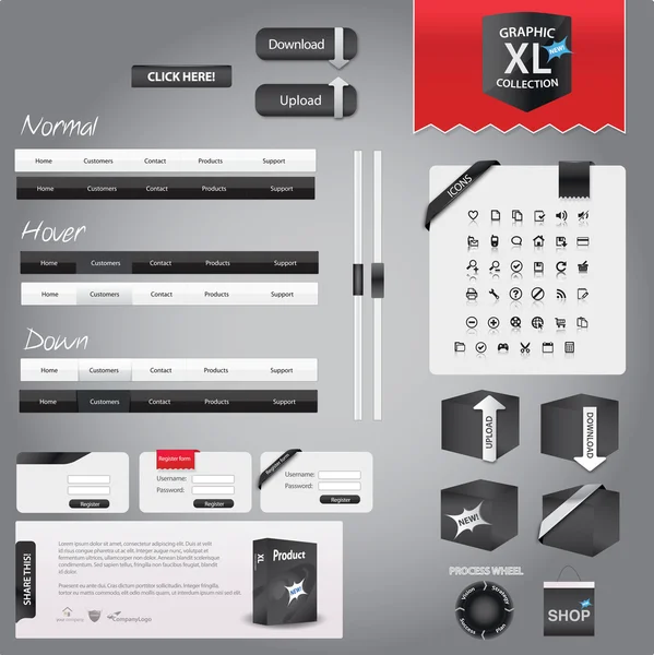 Panixxo 시리즈-대형 웹 그래픽 컬렉션 — 스톡 벡터