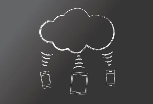 Tableau noir - cloud computing — Image vectorielle