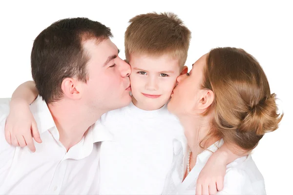 Γονείς φιλί ο γιος — Φωτογραφία Αρχείου
