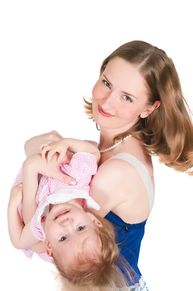 Жінка тримається за руки дитини — стокове фото