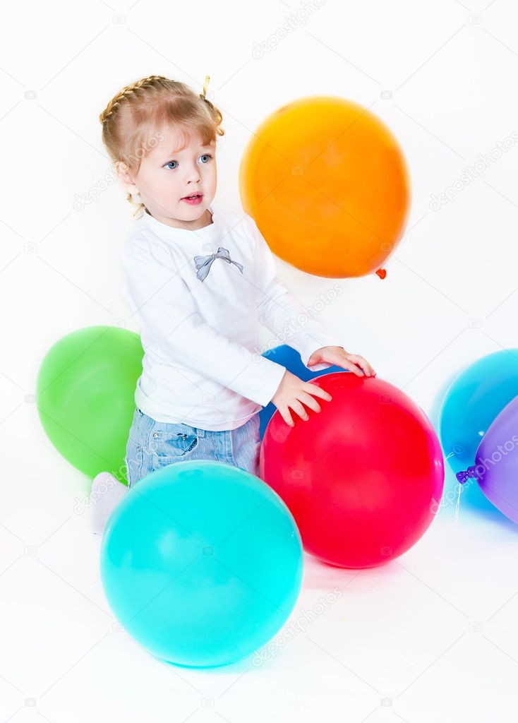 The girl catches balloon — Stock Photo © soloir #5811392