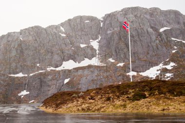 kötü hava koşulları sırasında Norveç yol