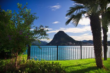 Lugano lake view clipart