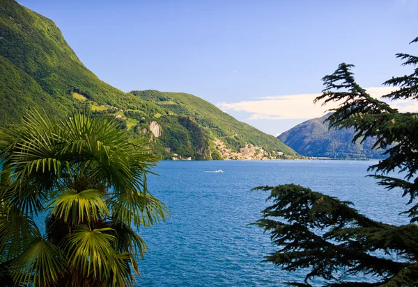 Lugano видом на озеро — стокове фото