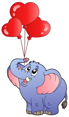 Circus elephant with balloons 2 clipart