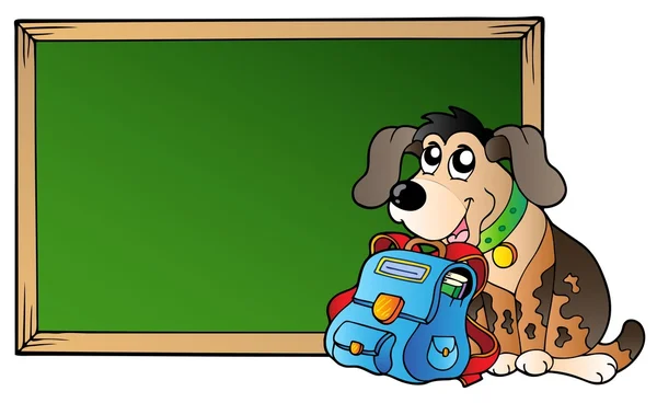 Kutya és iskola táska — Stock Vector