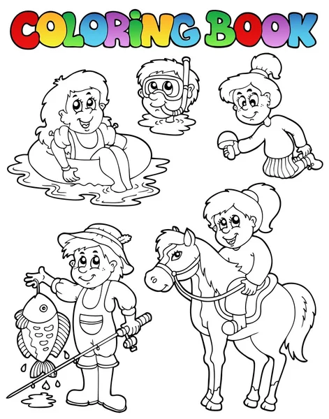 Livre à colorier avec activités pour enfants — Image vectorielle