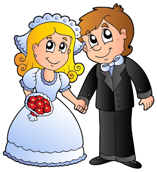 Casal de casamento bonito —  Vetores de Stock