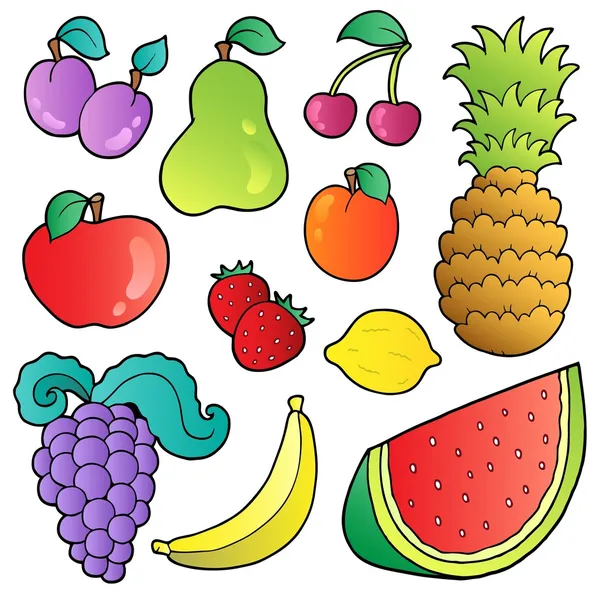 Coleção de imagens de frutas —  Vetores de Stock