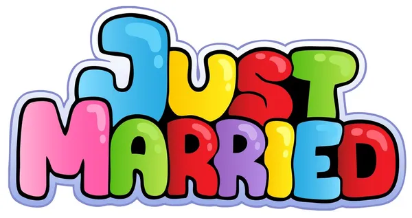 Just married cartoon sign — Stock Vector