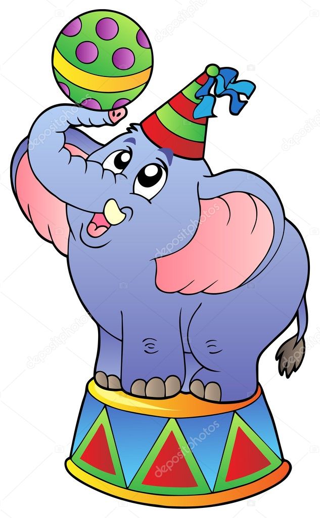 Cartoon circus elephant Stock Vector Image by ©clairev #5423889