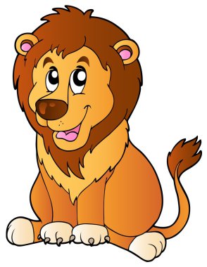 Cartoon sitting lion clipart