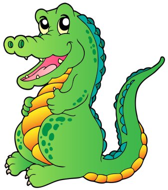 Cartoon standing crocodile clipart