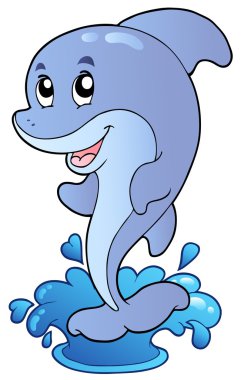 Cartoon standing dolphin clipart