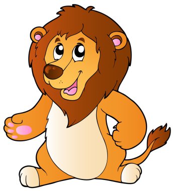 Cartoon standing lion clipart