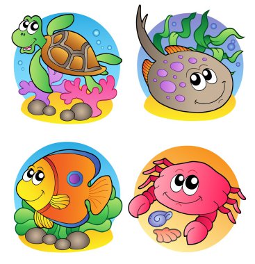 Various marine animals images 1 clipart