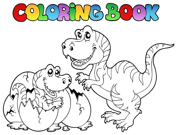 Coloring book with tyrannosaurus — Stock Vector