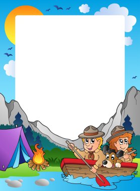 Summer frame with scout theme 4 clipart