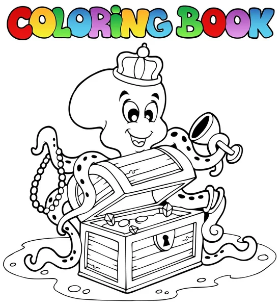 stock vector Coloring book with octopus